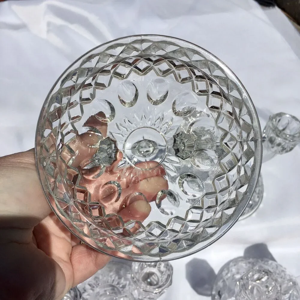 Imperial Glass Crystal Candle Holders  Each hold 2 tapered candles lot of 4